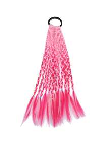 Colorful Braid Synthetic Hair Ponytail Rope Tie Girls Princess Color Tail Wig Children's Styling Accessories - Multicolor - View 17