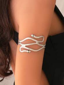 1pc Multi Pattern Optional Women's Armband, Butterfly, Flower, Snake Shaped, Hollow Opening Armband, Suitable For Daily Wear And Vacation Wear