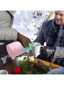 UKEIN Half Gallon Water Bottle With 2 Lids(Chug Lid And Straw Lid),64oz Insulated Water Bottle With Straw, Wide Mouth Double-Wall Vacuum Thermo With Paracord/Protective Carrier Boot - 綠色-粉紅色 - 查看 7