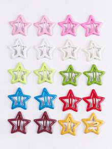 30pcs Candy Color Butterfly Clip Minimalist Rainbow Color Hair Clip Barrette Sweet Cute Hair Accessories For Girls, Random Colors - Multicolor - View 3