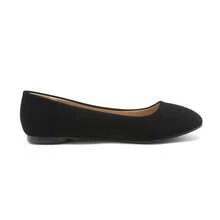 Women Flats Round Toe Comfortable Ballet Flats Simple Classic Commute Ballerina Style Shoes - màu đen - Xem 5