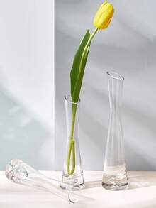 1个简约现代潮流玻璃花瓶，透明水培玻璃，客厅花瓶，北欧ins风创意装饰，家居装饰，房间装饰花瓶