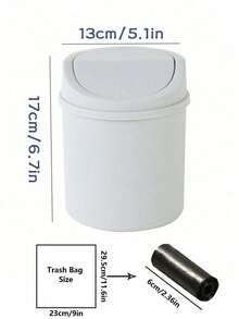 1/5pcs Random Color Mini Garbage Bin, Covered Small Trash Can, Desktop Trash Can, Plastic Desktop Waste Paper Basket, Swing-Top Design To Prevent Odor Leakage, Used For Storing Fruit Peel And Paper Scraps On Desk To Keep Tidy, For Bathroom, Home Office Desk Decor,Coffee Table, Office, Living Room, Study - Multicolor - View 5