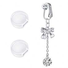 带硅胶垫的假肚脐穿孔夹肚脐穿孔假肚脐穿孔环蝴蝶，心形吊坠，非穿孔首饰，3 件装 - 多色-2 - 查看 9