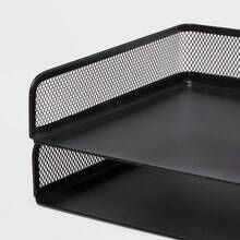Mesh Stacking Letter Tray With Wide Side Opening Black - Brightroom™ - 1 - 查看 3