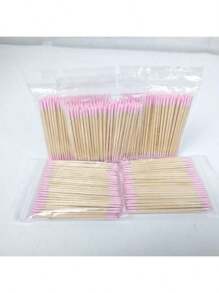 100/200/300/500/1000/2000 Stück Doppelkopf-Nagellack-Wischstifte aus Holz, kleine doppelköpfige Spitze für Augenbrauen-Tätowierung, Schönheitspflege-Make-up-Werkzeuge zum Abwischen, ca. 100 Stück/Packung (1/2/3/5/10/20 Packungen als Verpackungsmethode)