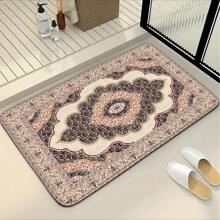 3pcs Colorful Pattern Soft Toilet Mat, Bathroom, Toilet, Bedroom Floor Mat