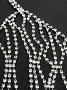 Fashionable Tassel Chest Chain, Sexy Luxury Mesh Body Chain With Rhinestones, Intimate Apparel & Jewelry - Multicolor - View 11