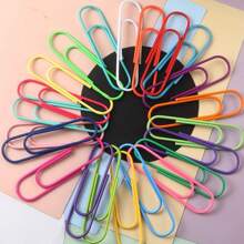 100 pièces-200 pièces/paquet de trombones colorés en papier enduit de vinyle, 1,1 pouces/28 mm. Pinces à dossier en métal pour la maison, l'école, la gestion de documents de bureau, la rentrée scolaire, les fournitures scolaires