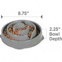 Fun Feeder Slo Bowl, Slow Feeder Dog Bowl,  Turquoise - Xám - Xem 7