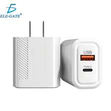 Cargador de Pared USB 2 en 1 para Tipo C y USB de Alta Velocidad Con calidad Quick Charge ELE-GATE - Blanco - Ver 7