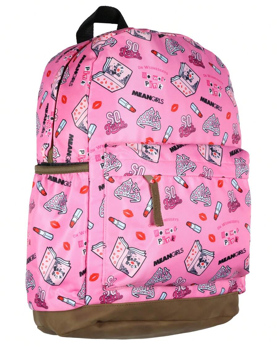 Backpack Burn Book We Wear Pink Laptop Travel Bag - Pink - View 1