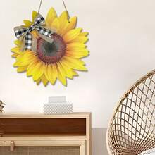 1 件向日葵门标志欢迎门挂钩用于前门装饰，春季主题 12 英寸木制花环挂钩适用于农舍门廊墙壁装饰、室内/室外使用、家居装饰、房间装饰、墙壁装饰 - 彩色 - 查看 11