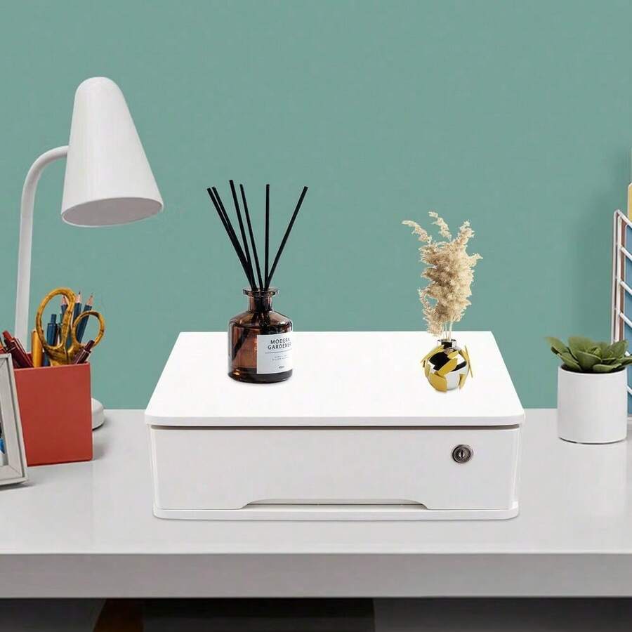 SanBouSi 时尚实用的家用/办公室桌面收纳盒，配有可锁抽屉，非常适合保持您的工作空间整洁安全，是存储办公用品、文件和个人物品的理想选择，可提高工作效率和组织能力，是返校、度假或任何场合的完美礼物，通过这款多功能存储解决方案提升您的工作空间美感，专为最高效率和简约风格而设计，非常适合学生、专业人士和家庭办公室，适合日常使用，今天就将您的办公桌变成一个整洁的区域！