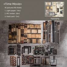 90 件复古剪贴簿套装 - 复古收藏品套装，包含电影/花园/咖啡/日记剪纸、装饰纸贴纸和卡片纸元素，适用于垃圾日记本、拼贴艺术、卡片制作 - 彩色 - 查看 14