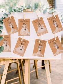 10pcs Bridal Shower Game Cards, Including Water-Soluble Pencils, DIY Wedding Game Card Set, Fun Wedding Party Games, Suitable For Bachelorette Party, Bridal Shower, Valentine's Day Party, Wedding Decoration Party Supplies - Multicolor - View 3