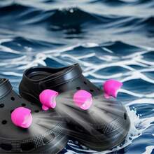 2/4/8Pcs Outdoor Camping Hole Shoe Headlight Adult Shoe Decoration Waterproof Shoe Light Three Lighting Effects - Rose Red - View 3