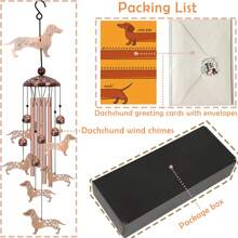 Dachshund Dog Wind Chimes For Outside Decor Dog Gifts Housewarming, Birthday, Memorial,Thanksgiving Dog Gifts For Women/Men,Wind Chime Garden Decor Outdoor,Festival Gifts,Front Yard Garden Decor