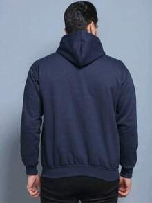 Unisex Zip Up Hooded Sweatshirt - Navy Blue - View 5