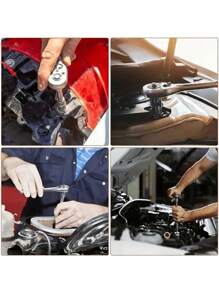 Set completo di 46 strumenti per meccanici - Bussole lunghe e corte da 1/4", 3/8", 1/2", set di chiavi a cricchetto, bussole in acciaio S2 e cromo-vanadio, set da meccanico per auto e uso domestico, incluse chiavi combinate, accessori e cassetta portautensili
