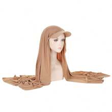 Women's Classic Solid Color Baseball Hijab Cap - Middle Eastern Style Turban Headwear With UV Protection For Summer & Autumn - Pink - View 13