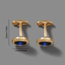 1 Pair Fashionable Minimalist Business Style Stainless Steel Round Cuff Links, Suits Wedding Party Groom And Groomsmen Shirt, Great Gift For Father's Day And Wedding Season