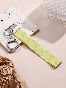 1 件锌合金编织钥匙扣和钥匙圈、腕带、女士汽车钥匙扣、优雅手提包吊坠钥匙扣、时尚编织钥匙扣、通用钥匙扣（由于光线和角度，实际颜色可能与照片略有不同） - 黃色 - 查看 3