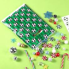 10/30/50 件足球礼品袋足球零食袋塑料足球派对礼品袋足球零食袋适用于运动队活动生日足球主题派对用品，可重复使用的生日礼品袋 - 彩色 - 查看 9