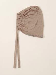 1pc Women's Solid Color Rhinestone Headband, Headscarf With Criss-Cross Front, Soft Modal Lining, Easy To Wear Hair Sleep Cap - Solid Color - View 19