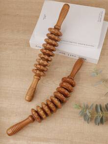 RANCAI Wood Therapy Massage Roller Tools,Manual Massage Roller Stick For Body Sculpting,Lymphatic Drainage,Cellulite Massage & Wooden Muscle Roller Stick For Waist And Thigh, Stomach Rolling,School,Back To School,Travel,Travel Essentials,Home Essentials,Spa,Massage Tool,Massage,Massager,Spa - Coffee Brown - View 3
