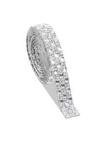 4/1Piece Self-Adhesive Sparkling Diamond Ribbon Set, 4/2 Yards Total - Crystal Embellishments For Diy Crafts, Clothing, Phone & Party Accessories
