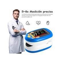 Oxímetro digital recargable con monitorización simultánea de la saturación de oxígeno, la frecuencia del pulso y la PI para pruebas y monitorización diarias (amarillo, rojo, azul) - Azul - Ver 3