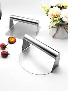 1pc Burger Press,Stainless Steel Smash Burger Press, Burger Smasher With Stainless Steel Handle,Round Hamburger Press,Stainless Steel Hamburger Press Non Stick Burger Maker With Ergonomic Handle,Square Hamburger Press - Silver - View 3