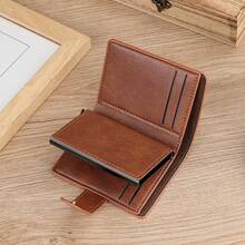 CarrKen Unisex Automatic Pop-Up Card Holder Wallet Carbon Fiber - Slim Street Style - Pop-Up Card Holder - With Credit Card Slots - Button Closure Short Wallet Fashion Purse For Men Wallet Mini Wallet Purse Wallet Men Wallet Leather Small Wallet