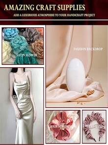 1 件缎纹面料、婚礼装饰软布面料、DIY 工艺品、餐巾、婚纱、缝纫 - 紫色 - 查看 6