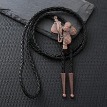 1 pieza Corbata de bolo con cabeza de buey estilo occidental hecha a mano, collar ajustable deslizante, accesorio rústico de país para fiesta, uso casual unisex para boda, fiesta, padrinos de boda, mejor opción como regalo