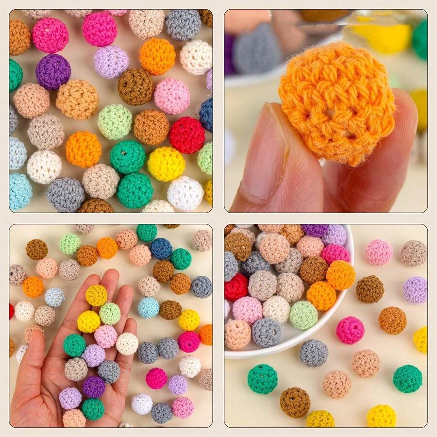 10 件 16 毫米/20 毫米木珠手工针织毛线球珠 DIY 钥匙扣手链非常适合 DIY 工艺品家居装饰 | 母亲节礼物生日礼物