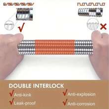 高流量淋浴软管，防扭曲，通用防漏，镀铬，兼容各种淋浴喷头，浴室淋浴喷枪，不锈钢水管，热水器淋浴喷头套装，水龙头配件 - 銀色 - 查看 9