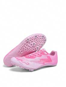 Women's Simple Multifunctional Athletic Spikes Running Shoes - Pink - View 5
