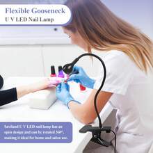 SAVILAND U V LED Nail Lamp – Mini Led Nail Lamp Gel Lamp For Nails With Securing Clip Rotatable Led Light For Nails For Curing Gel Polish U V Nail Gels Manicure Home DIY, Black - 黑色 - 查看 2