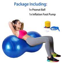 Peanut Ball – Sensory Exercise Ball For Therapy, Yoga, Pilates & Core Training, Ideal Equipment For Physical Therapy And Wellbeing Development - Blue with Pump - View 3