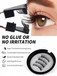 MAGEFY 2 Pairs CC Curl Magnetic Eyelash Kit With 5 Pcs Eyelash Curler+ Magnetic Clips ,1 Boxes Magnetic False Eyelashes+1 Boxes Magnetic Half Eye False Eyelashes,Glue-Free Natural Looking Reusable False Eyelashes - 自然纖長款 - 查看 5
