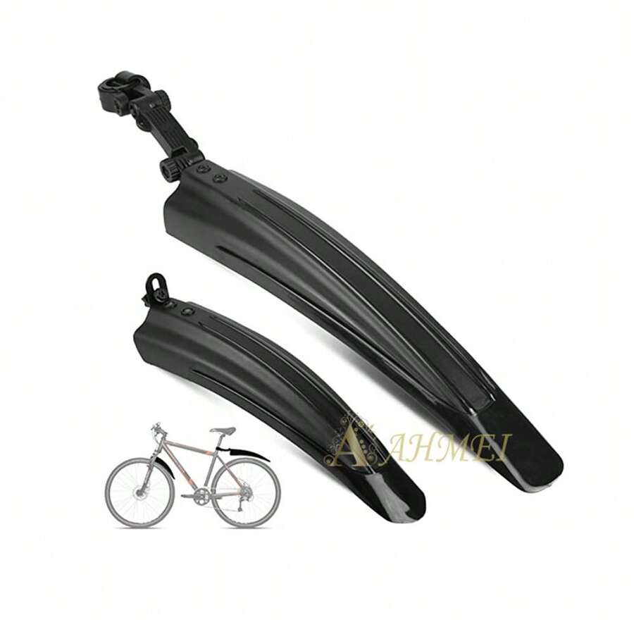 Salpicaderas Trasera Y Delantera Para Bicicleta Universal - Negro - Ver 1