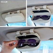 1pc Car Sun Visor Glasses Holder, Car Sunglasses Storage Box, Car Sun Visor Accessories, Eyeglasses Protective Storage Case, Car Organizer Accessory