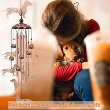 Dachshund Dog Wind Chimes For Outside Decor Dog Gifts Housewarming, Birthday, Memorial,Thanksgiving Dog Gifts For Women/Men,Wind Chime Garden Decor Outdoor,Festival Gifts,Front Yard Garden Decor
