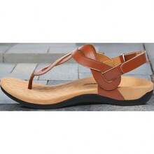 Women's Orthopedic Arch Support Sandals - Comfortable Thong T-Strap Flat Sandals For Everyday Wear - màu nâu - Xem 5