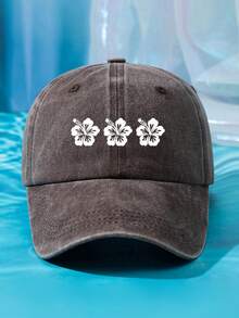 1pc Women's Outdoor Casual Fashionable Floral Print Adjustable Size Soft & Breathable Washable Baseball Cap, Multiple Colors Suitable For Daily Wear - One Size - View 9