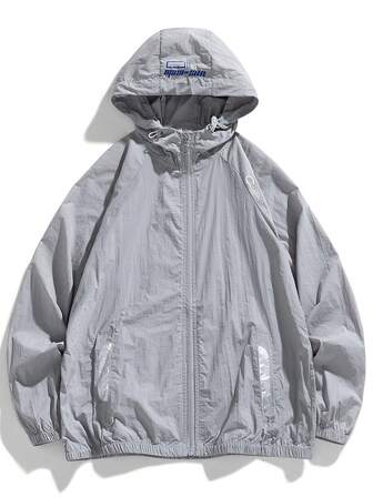 Men's Hooded Lightweight Breathable Outdoor Casual Sun Protection Jacket, Summer