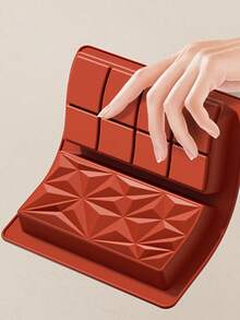 1 件 2 腔方形钻石形巧克力模具 - 不同图案立方体钻石硅胶软糖模具 - 方形钻石设计烘焙模具 - 2 腔不同图案方形钻石巧克力、糖果、蛋糕模具 - 冰格水晶环氧树脂模具 - 彩色 - 查看 11