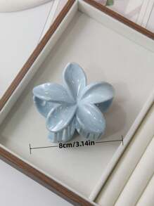 3pcs/1pc Women 8cm/3.15 Inch Pink, White, Blue Flower Shaped Plastic Hair Clips, Cute Large Size, Lightweight, Fashion Versatile, Elegant, Minimalist Style, Solid Color Hair Accessories For Daily, Casual, Party, Commute, Travel, Ponytail, Bun, Face Washing, Makeup, Outfit Matching